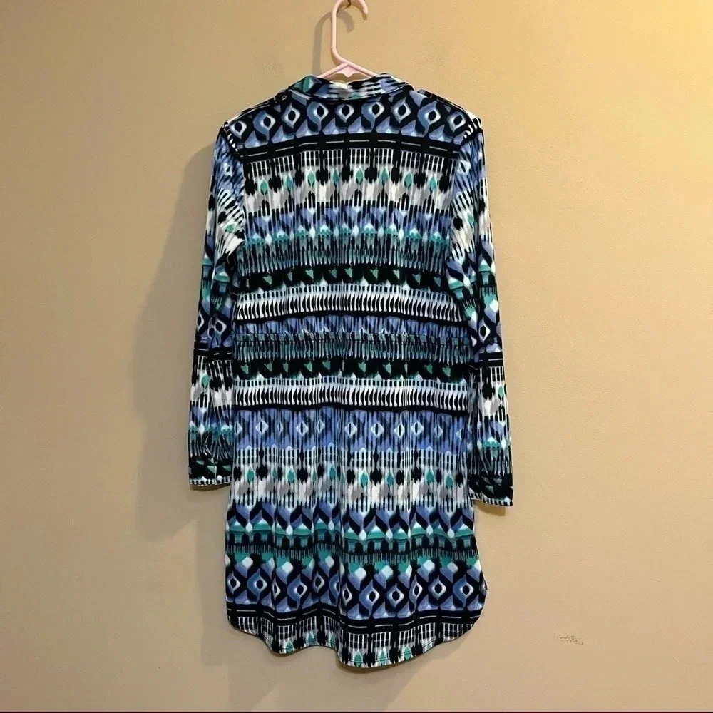 Kim Rogers Button Up Shirt Dress Long Sleeves Women’s Petite Medium Blue… - Picture 10 of 12
